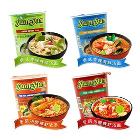 泰国进口yumyum养养杯面桶装冬荫功酸辣虾浓汤泡面方便食品