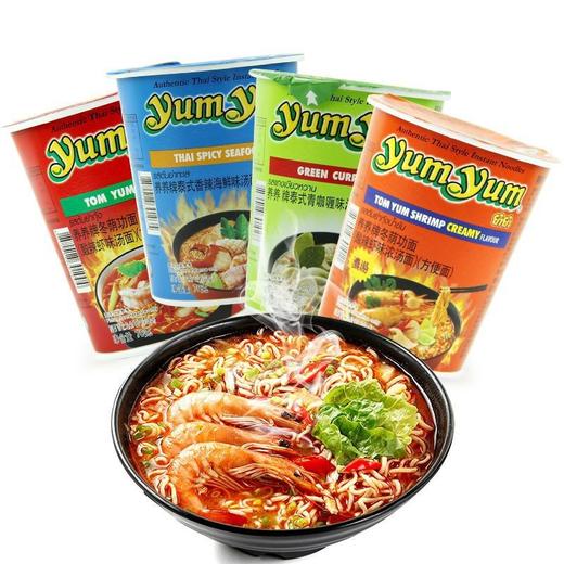 泰国进口yumyum养养杯面桶装冬荫功酸辣虾浓汤泡面方便食品 商品图1