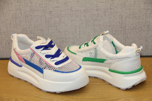 豪行2022年夏季22251921透气单网大网眼厚底版鞋运动休闲网面女鞋 专柜正品 商品图2