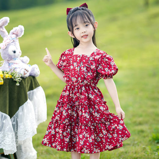 女童碎花泡泡袖连衣裙  DFAK1905 商品图0