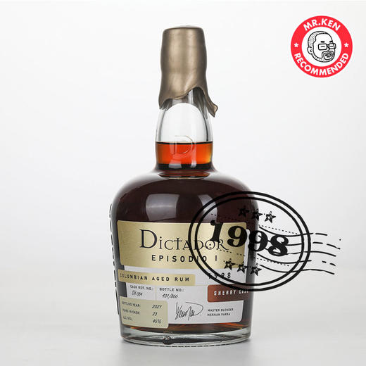独醒者（Dictador）1998-23年雪莉桶哥伦比亚朗姆酒（千禧） 商品图0