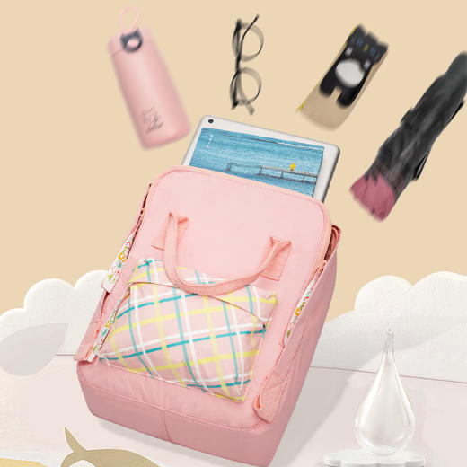 方块形状书包儿童书包女性休闲学生上学背包 商品图1