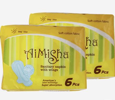 爱米莎卫生巾245mm日用竹炭棉6片 商品图0