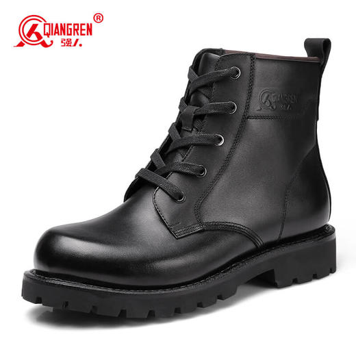 强人3515男靴户外靴百搭耐磨牛皮短靴战训靴固特异单靴 商品图6