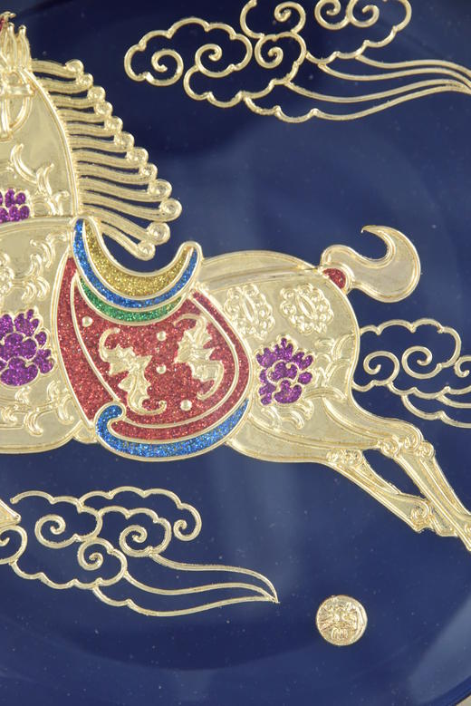 中华老字号马踏祥云盘挂件（8英寸蓝釉）送礼必备 商品图3