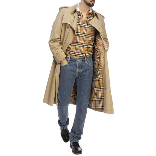 BURBERRY 巴宝莉 男士棉质威斯敏斯特版型 - 中长款 Heritage Trench 束腰风衣 卡其色 4073478 70500 商品图3