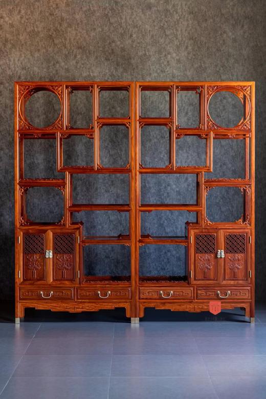 红桥红  家具严选  缅甸花梨（大果紫檀）  【200福庆有余博古架】 商品图2