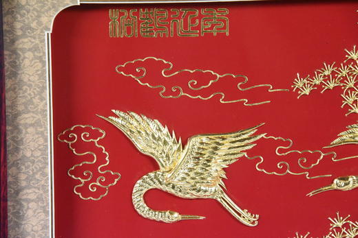 中华老字号牡丹龙凤盘挂件（8英寸红）送礼必备 商品图3