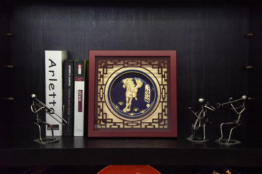 中华老字号马到成功摆件（6英寸蓝釉）送礼必备 商品图0