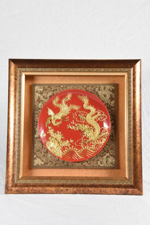 中华老字号牡丹龙凤盘挂件（8英寸红）送礼必备 商品图4