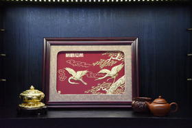 中华老字号牡丹龙凤盘挂件（8英寸红）送礼必备