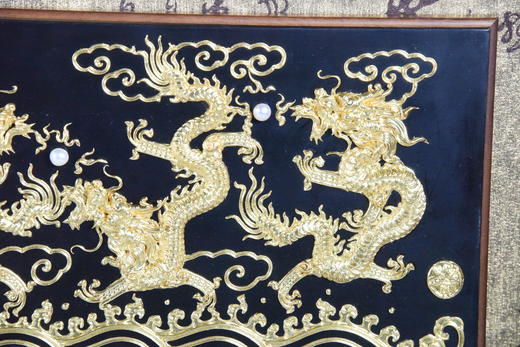 中华老字号蔡氏漆线雕九鹤祥瑞挂屏送礼必备 商品图2