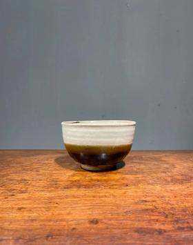 磁州窑白褐双色佛钵式碗，顺丰包邮