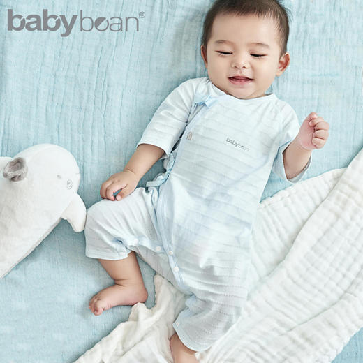 babybean亲豆婴儿衣服春季0-6月新生儿纯棉和服哈衣连体衣21NY02029B0101 商品图0