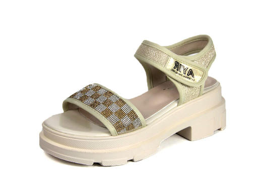 豪行2022年夏季款22201002时尚平跟宽松凉鞋中跟露趾方根女凉鞋 商品图1