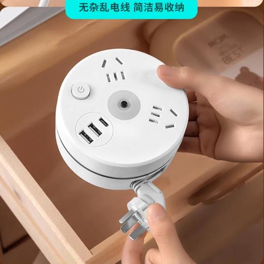 家用可绕线多功能插座，USB插孔+独立开关夜灯！ 商品图2