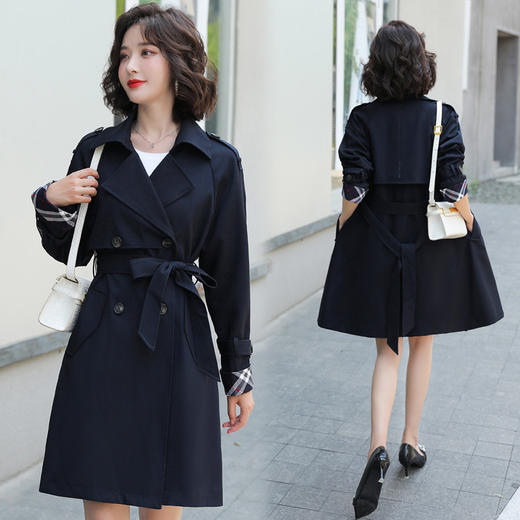 WZ7689  2022年早春秋季新款风衣外套女大衣短款小个子英伦风气质今年流行 商品图2