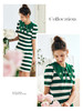 OLrain法式绿条纹短袖针织polo领连衣裙女夏季2022气质显瘦减龄裙 商品缩略图2