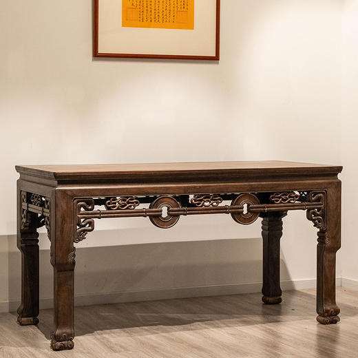 清 红木拱璧纹大画桌 商品图4