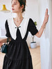 欧芮儿OLrain法式黑色赫本风连衣裙女夏季2022新款收腰娃娃领裙 商品缩略图1
