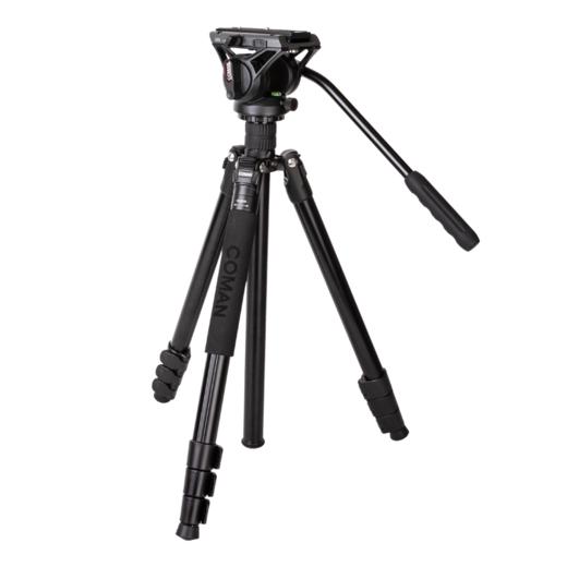 狼族优选丨科漫（COMAN） 科漫KX3939摄像机三脚架  KX3939 带铝合金液压云台 商品图0