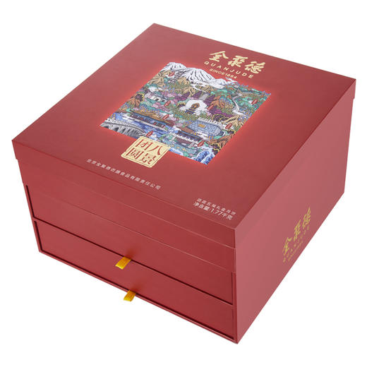 全聚德【团圆五福月饼礼盒】松仁豆沙/白莲蓉蛋黄/桃山皮白桃乌龙茶/宫保鸭肉/红酒蔓越莓/提浆藤椒鸭肉/提浆五谷/栗蓉 16枚装 商品图4