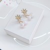 JU-DS201小清新夏季新款微镶钻人鱼姬炫彩珍珠耳环甜美花朵百搭两戴耳钉女 商品缩略图4