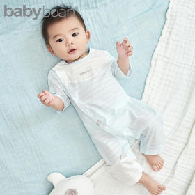 babybean亲豆新生婴儿连体衣新款春夏装男宝宝纯棉斜开扣哈衣21NY02029B0103