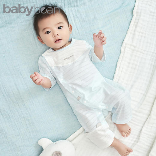 babybean亲豆新生婴儿连体衣新款春夏装男宝宝纯棉斜开扣哈衣21NY02029B0103 商品图0