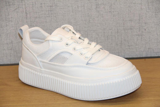 豪行2022年夏季款22278672真皮单网厚底运动板鞋网眼透气小白鞋女 专柜正品 商品图1