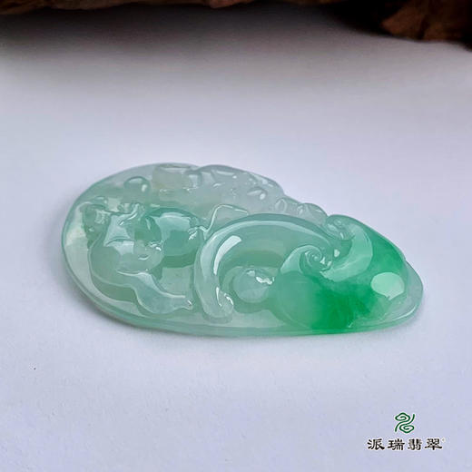 派瑞翡翠 翡翠挂件 糯种 飘花 商品图4
