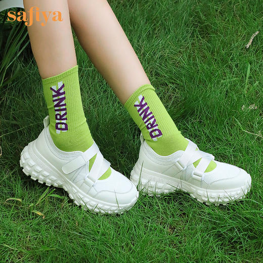 Safiya索菲娅云感轻盈手雷底魔术贴运动鞋2022秋网面透气休闲鞋SF23111406 商品图0