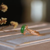 18K玫瑰金和田玉（碧玉)满钻戒指--锦华/蛋面10*14mm/苹果绿 商品缩略图1