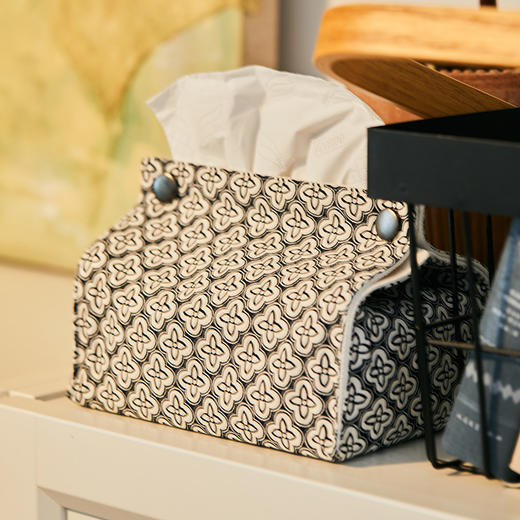 黑白经典系列布艺创意纸巾盒 商品图3