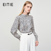 EITIE爱特爱秋冬新款修身显瘦百搭印花立领衬衣上衣小上衣6713410 商品缩略图0
