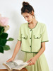 OLrain法式绿色小香风时尚套装女夏季2022年新款时髦减龄两件套 商品缩略图1