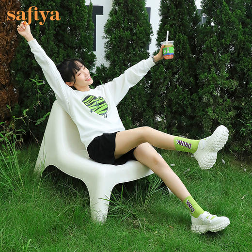 Safiya索菲娅云感轻盈手雷底魔术贴运动鞋2022秋网面透气休闲鞋SF23111406 商品图5