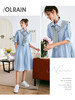 OLrain法式披肩衬衫连衣裙女夏季2022年新款减龄小清新a字大摆裙 商品缩略图0