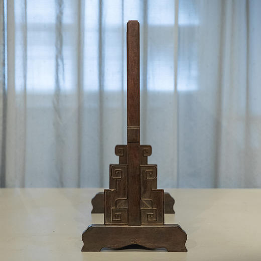 清 红木镶云石回纹插屏 商品图3