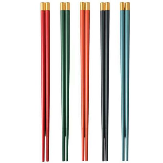 「5双装」合金筷子家用耐高温筷子不易发霉餐饮用具一人一筷防滑 商品图4