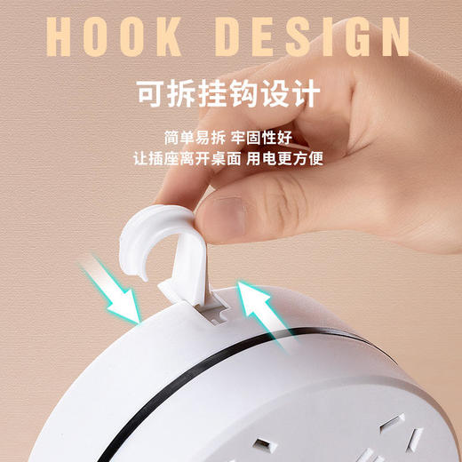 家用可绕线多功能插座，USB插孔+独立开关夜灯！ 商品图5