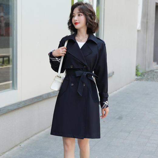 WZ7689  2022年早春秋季新款风衣外套女大衣短款小个子英伦风气质今年流行 商品图3