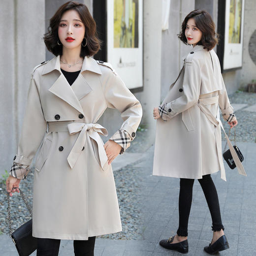 WZ7689  2022年早春秋季新款风衣外套女大衣短款小个子英伦风气质今年流行 商品图4