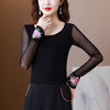 民族风刺绣打底衫，气质弹力紧身T恤KQL-H1918 商品缩略图3