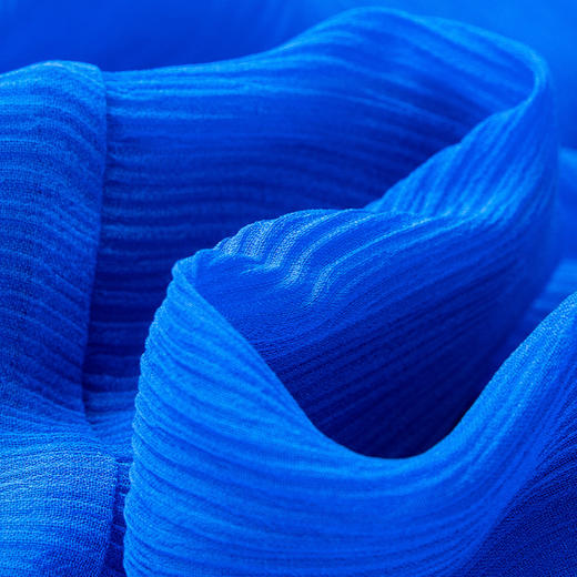 法式气质，新款优雅名媛桑蚕丝克莱因蓝真丝连衣裙SS-002 商品图4