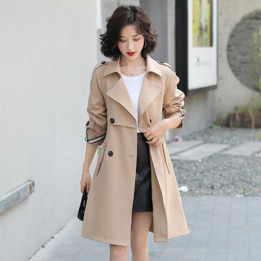 WZ7689  2022年早春秋季新款风衣外套女大衣短款小个子英伦风气质今年流行 商品图1