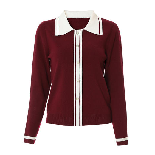 EITIE爱特爱秋季新品时尚拼接针织衫优雅打底衫女6701411 商品图6