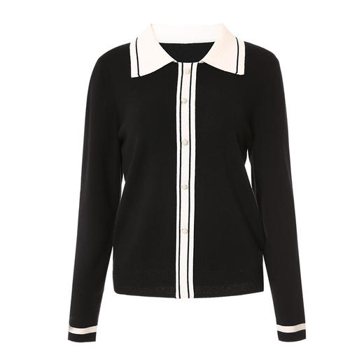 EITIE爱特爱秋季新品时尚拼接针织衫优雅打底衫女6701411 商品图11