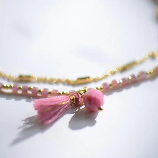 【流苏手链】VIKIKO 怀旧款水晶小吊 流苏手链绳双层风格 15-20cm 商品图1