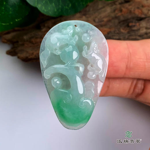 派瑞翡翠 翡翠挂件 糯种 飘花 商品图3